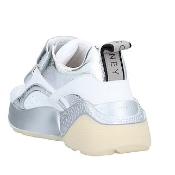 STELLA MCCARTNEY ECLIPSE Silver White Velcro Strap Chunky Sneakers 6 $685 - Picture 3 of 6